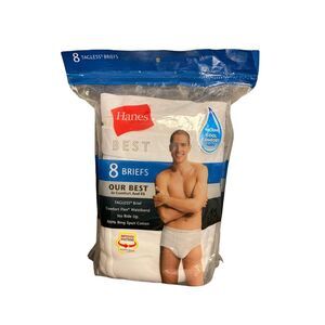 White - Hanes Men's 8-Pack Best Comfort & Fit Tagless Flex Waistband No Ride Up